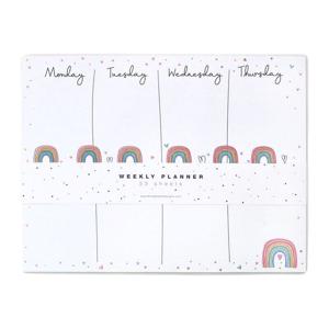 Belly Button Designs Rainbow Weekly Planner - White