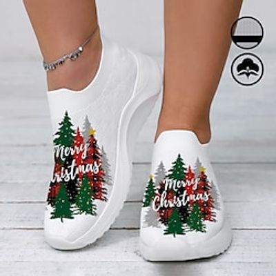 Women's Sneakers Slip-Ons Print Shoes Xmas Shoes Plus Size Outdoor Christmas Xmas Plaid Christmas Tree Summer Winter Flat Heel Round Toe Closed Toe Fashion Casual Tissage Volant Loafer Red Blue Lightinthebox Women's Sneakers Slip-Ons Print Shoes Xmas Shoes Plus Size Outdoor Christmas Xmas Plaid Christmas Tree Summer Winter Flat Heel Round Toe Closed Toe Fashion Casual Tissage Volant Loafer Red Blue Lightinthebox