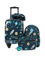 Travelers Club 5 Pieces Kids Luggage Set with 360Â° 4 Wheel Spinner System Space