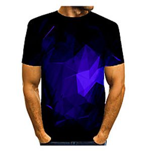 Men's T shirt Graphic Short Sleeve Daily Tops Basic Elegant Blue miniinthebox