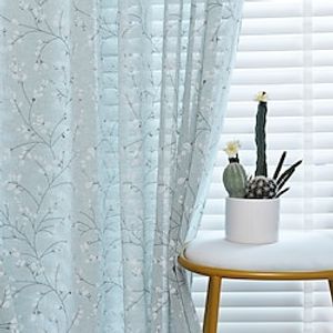 Sheer Curtains Window Curtains Elegant Emboidery Flowers Window Voile Panels Drapes Treatment for Bedroom Living Room Lightinthebox