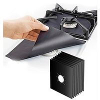 4/8 Pieces Teflon Gas Stove Cleaning Protection Pad Anti-fouling And Oil-proof Gas Stove Pad miniinthebox - thumbnail