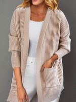 Long Sleeve Loose Mid-length Knitted Cardigan