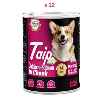 Taipet Dog Canned Wet Food Chicken & Salmon in Chunk-400g Pack Of 12