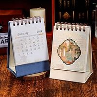 2PCS Standing Flip Calendar Mini Desk Calendar Agenda Organizer Schedule Planner 2024 Calendar Yearly Agenda Daily Schedule Lightinthebox - thumbnail