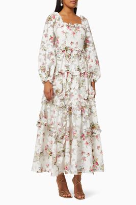 Fancy Flora Ankle Gown in Jacquard Fancy Flora Ankle Gown in Jacquard