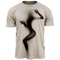 Graphic Shadow Retro Vintage Casual Street Style Men's 3D Print T shirt Tee Sports Outdoor Holiday Going out T shirt Pink Sky Blue Khaki Short Sleeve Crew Neck Shirt Spring Summer Clothing Apparel Lightinthebox