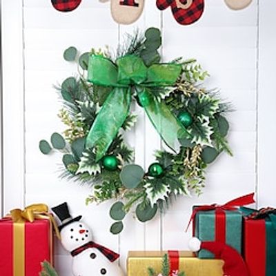 Christmas Wreath,Artificial Xmas Garland for Front Door Christmas Wreath for Home Decor Christmas Winter Decorations Lightinthebox