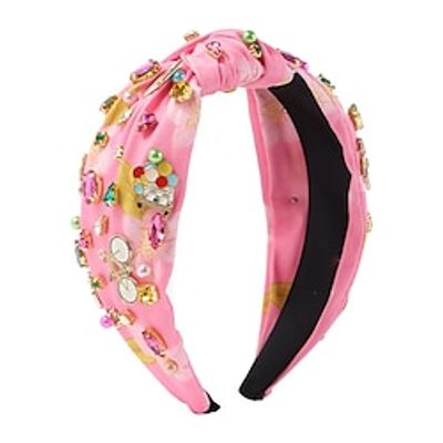 Valentines Day Headbands Accessories for Women XOXO Love Massage Heart Headband Red Pink Heart Crystal Knotted Headband Jeweled Wide Top Knot Headband Valentines Day Gifts Lightinthebox