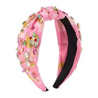 Valentines Day Headbands Accessories for Women XOXO Love Massage Heart Headband Red Pink Heart Crystal Knotted Headband Jeweled Wide Top Knot Headband Valentines Day Gifts Lightinthebox - thumbnail