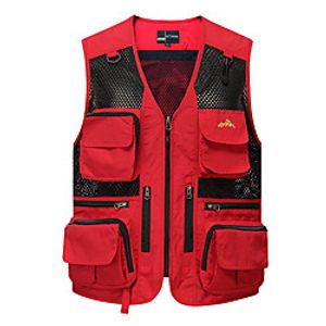 Men's Hunting Gilet Outdoor Breathable Wearable Comfortable Removable Spring Summer Solid Colored Polyester Black Red Army Green Lightinthebox