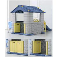 Megastar Slide N Dine Playhouse With Picnic Table N Chairs , Blue - ZK08701-Blue (UAE Delivery Only)