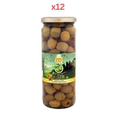 Super Chef Green Olives Stuffed With Pimento 450Gm (Pack Of 12)