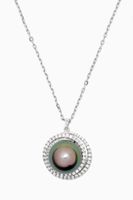 Tresor Pearl Pendant with Diamonds in 18kt White Gold - thumbnail