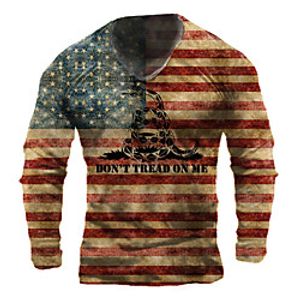 Men's T shirt Striped Graphic Crew Neck Casual Daily Long Sleeve Tops Lightweight Fashion Big and Tall Red Lightinthebox