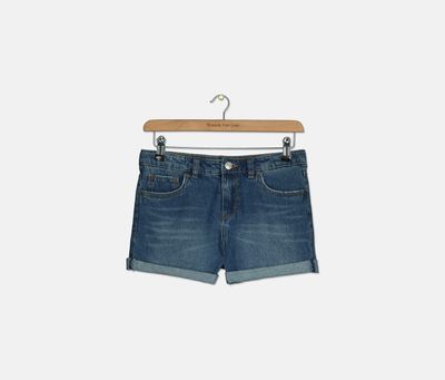 Kids Girls Girlfriend Denim Shorty Shorts Med Blue Kids Girls Girlfriend Denim Shorty Shorts Med Blue