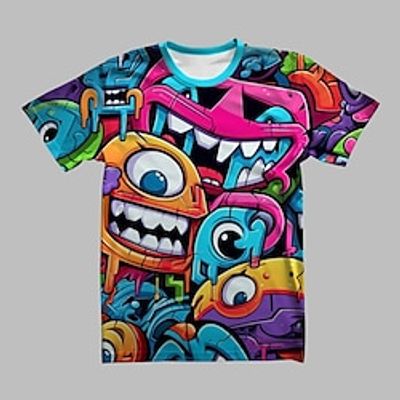Carnival Boys 3D Graphic Cartoon Tee Shirt Short Sleeve 3D Print Summer Active Sports Fashion Polyester Kids 3-12 Years Crew Neck Outdoor Casual Daily Regular Fit miniinthebox