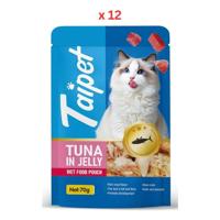 Taipet Cat Wet Food Pouch Tuna in Jelly-70g Pack Of 12