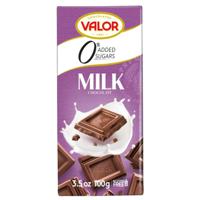 Valor Milk Chocolate No Sugar Added 100G(1X17) Carton