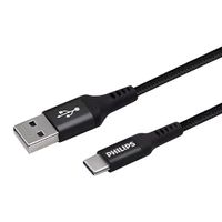 Philips USB-A to USB-C Braided Cable Black 2m - DLC5206A/00