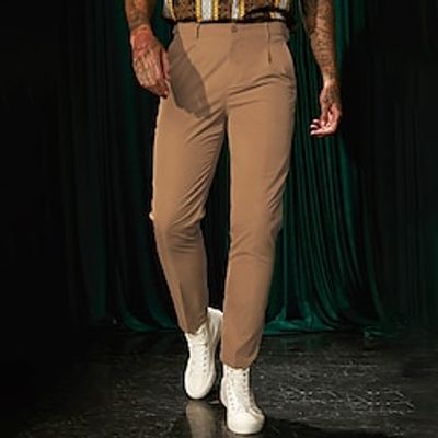 Men's Trousers Chinos Chino Pants Pocket Plain Comfort Breathable Outdoor Daily Going out Cotton Blend Fashion Casual Khaki miniinthebox Men's Trousers Chinos Chino Pants Pocket Plain Comfort Breathable Outdoor Daily Going out Cotton Blend Fashion Casual Khaki miniinthebox