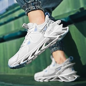 Men's Sneakers Running Shoes Cushioning Breathable Light Soft Running Jogging Road Running Fabric Summer Spring Fall Black White Black White Lightinthebox