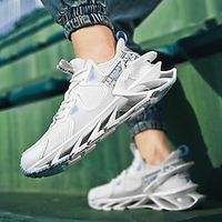 Men's Sneakers Running Shoes Cushioning Breathable Light Soft Running Jogging Road Running Fabric Summer Spring Fall Black White Black White Lightinthebox - thumbnail