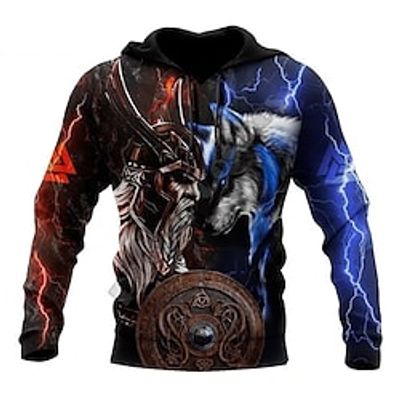 Men's Hoodie Sweatshirt Pullover Classic Long Sleeve Top Athleisure Winter Windproof Breathable Running Jogging Training Sportswear Activewear Skull Green Yellow Red  Micro-elastic Lightinthebox