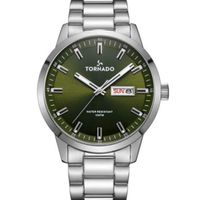Tornado Spectra Men's Analog Military Green Sunburst Dial Watch - T23001-SBSH