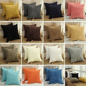 1pc Plain Corduroy Simple Corn Strip Pillow Cover Pure Color Plush Pillow Multi-color Sofa Hugging Pillow Case miniinthebox