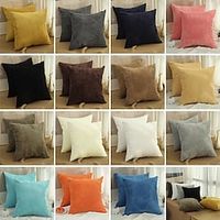 1pc Plain Corduroy Simple Corn Strip Pillow Cover Pure Color Plush Pillow Multi-color Sofa Hugging Pillow Case miniinthebox - thumbnail