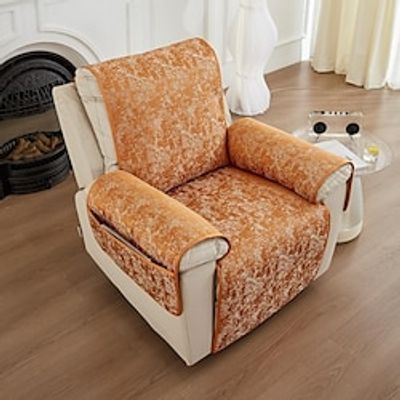 Recliner Sofa Slipcover Burnt Orange Sofa Cover Chenille Sofa Couch Cover Furniture Protector with Elastic Straps for Pets Kids Children Dog Cat Lightinthebox