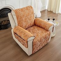 Recliner Sofa Slipcover Burnt Orange Sofa Cover Chenille Sofa Couch Cover Furniture Protector with Elastic Straps for Pets Kids Children Dog Cat Lightinthebox - thumbnail