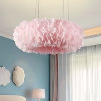 Bedroom Lamps Ring Feather Lamp Pendant Lamp Bedroom Lamp Hanging Modern Fashion Chic Style Designer Pendant Lights for Living Room Porch Bar Children's Room Hallway Living Room Lightinthebox - thumbnail
