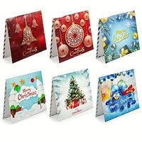 6pcs8pcs12pcs, DIY Christmas Diamond Painting Greeting Card Christmas Diamond Sticker Exclusive Greeting Card Handmade Dotted Diamond Christmas Gifts, Christmas Party Favors Lightinthebox - thumbnail
