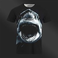 Graphic Animal Shark Daily Designer Retro Vintage Men's 3D Print T shirt Tee Tee Top Sports Outdoor Holiday Going out T shirt Black Black Gray Short Sleeve Crew Neck Shirt Spring  Summer Clothing Lightinthebox