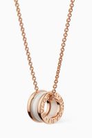 Rose-gold B.zero1 Pendant With White Ceramic Necklace Rose-gold B.zero1 Pendant With White Ceramic Necklace
