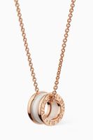 Rose-gold B.zero1 Pendant With White Ceramic Necklace - thumbnail