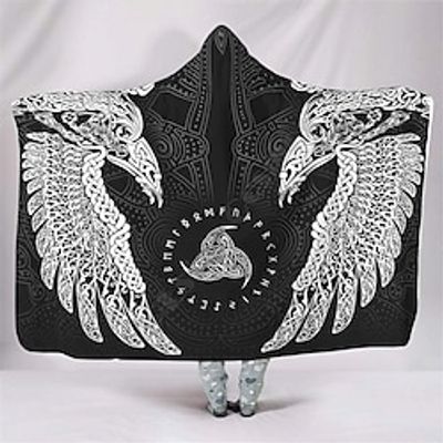 Adults' Oversized Hoodie Blanket Wearable Blanket Cartoon Print Onesie Pajamas Flannel Cosplay For Men's Women's Christmas Animal Sleepwear Cartoon Festival / Holiday Costumes miniinthebox