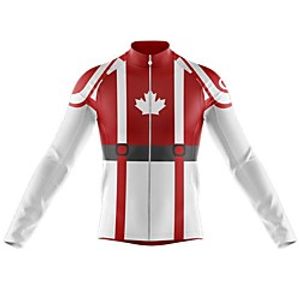 21Grams Men's Long Sleeve Cycling Jersey Spandex Red Canada Bike Top Mountain Bike MTB Road Bike Cycling Quick Dry Moisture Wicking Sports Clothing Apparel  Athleisure Lightinthebox