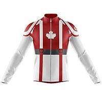 21Grams Men's Long Sleeve Cycling Jersey Spandex Red Canada Bike Top Mountain Bike MTB Road Bike Cycling Quick Dry Moisture Wicking Sports Clothing Apparel  Athleisure Lightinthebox - thumbnail