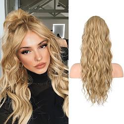 Ponytail Extension Drawstring Ponytail Hair Extensions for Women Long Curly Wavy Ponytail Natural Synthetic Hairpiece for Women Lightinthebox