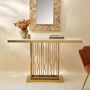 Marble Top Console Table - 140x40x80 cms