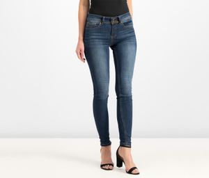Juniors Distressed Cuffed Skinny Jeans  Dark Blue Wash