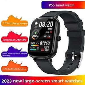 P55 Smart Watch 1.7 inch Smartwatch Fitness Running Watch Bluetooth Pedometer Call Reminder Activity Tracker Compatible with Android iOS Women Men Long Standby Waterproof Message Reminder IPX-8 miniinthebox