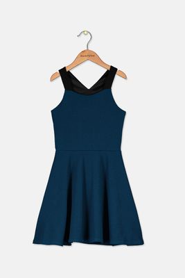 Kids Girls Fit & Flare Dress Teal Kids Girls Fit & Flare Dress Teal