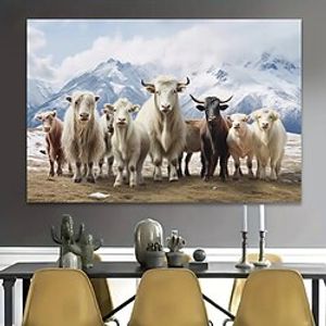 Animals Wall Art Canvas Sheep Under the Snowy Mountains Prints and Posters Pictures Decorative Fabric Painting For Living Room Pictures No Frame Lightinthebox