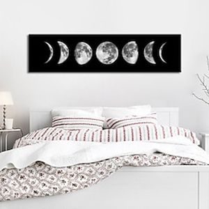 Wall Art Canvas Prints Painting Artwork Picture Moon Phase Black White Woman Home Decoration Décor Rolled Canvas No Frame Unframed Unstretched Lightinthebox