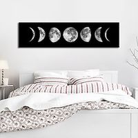 Wall Art Canvas Prints Painting Artwork Picture Moon Phase Black White Woman Home Decoration Décor Rolled Canvas No Frame Unframed Unstretched Lightinthebox - thumbnail