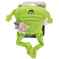 Godog Action Plush Frog With Chew Guard Technology Animated Squeaker Dog Toy